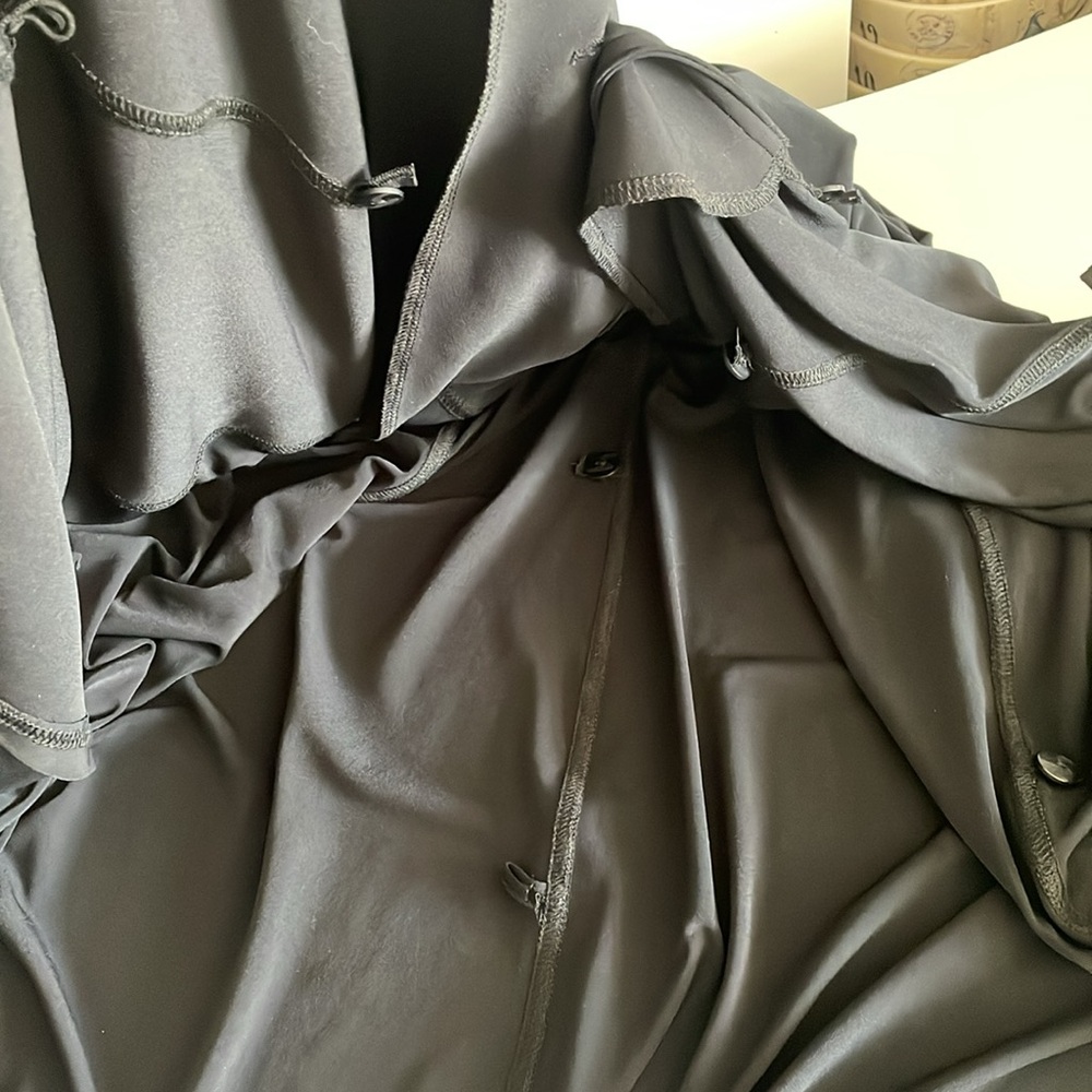 Sympli Black Mystic Cinch Gathered Hem Lagenlook Shacket Dress Convertible sz 8 - Picture 9 of 9